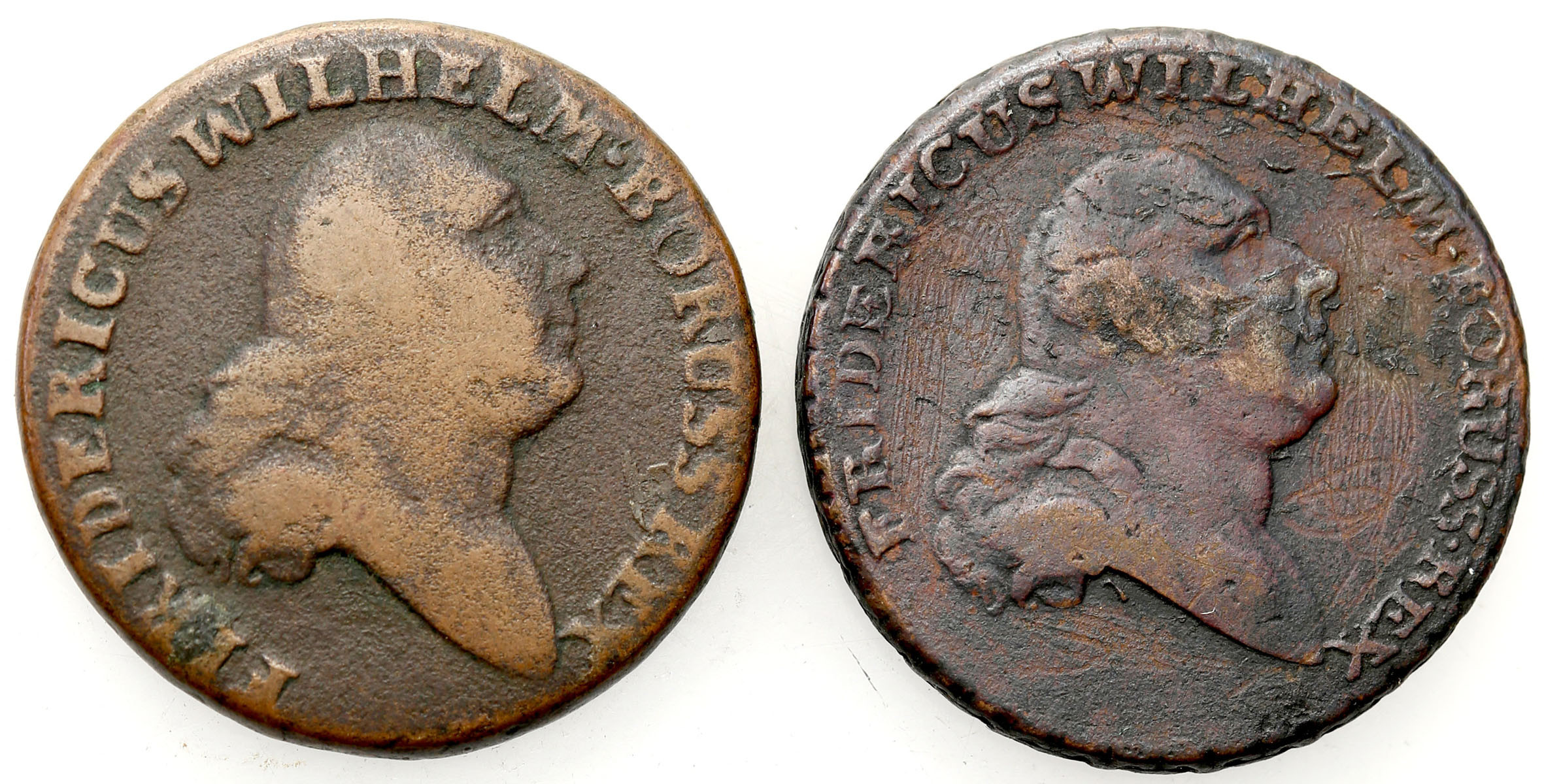 Zabór pruski, Prusy Południowe. Fryderyk Wilhelm II. Trojak 1797, Wrocław, Berlin, zestaw 2 monet - RZADKOŚĆ R3-R4